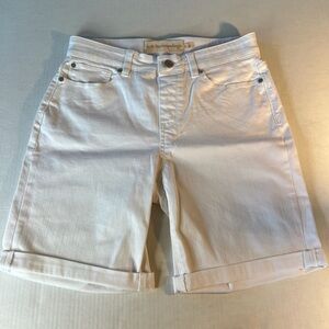 Soft Surroundings Sz Small White Denim Bermuda Shorts